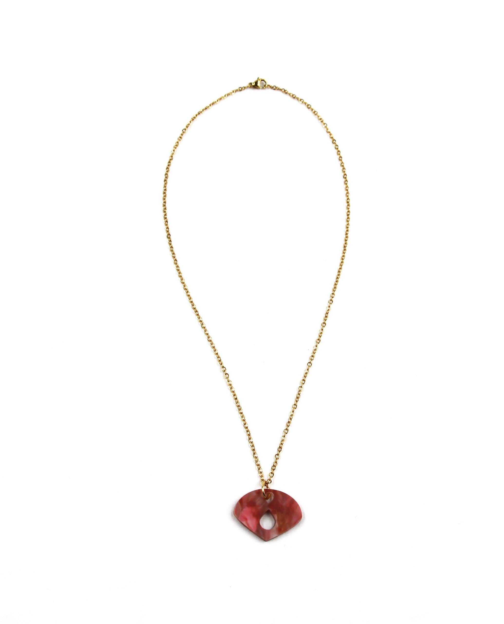 Collar con colgante rosa nacarado: belleza orgánica en tonos suaves-2