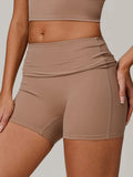 Eco-Recycled Quick-Dry High-Waisted Yoga Shorts