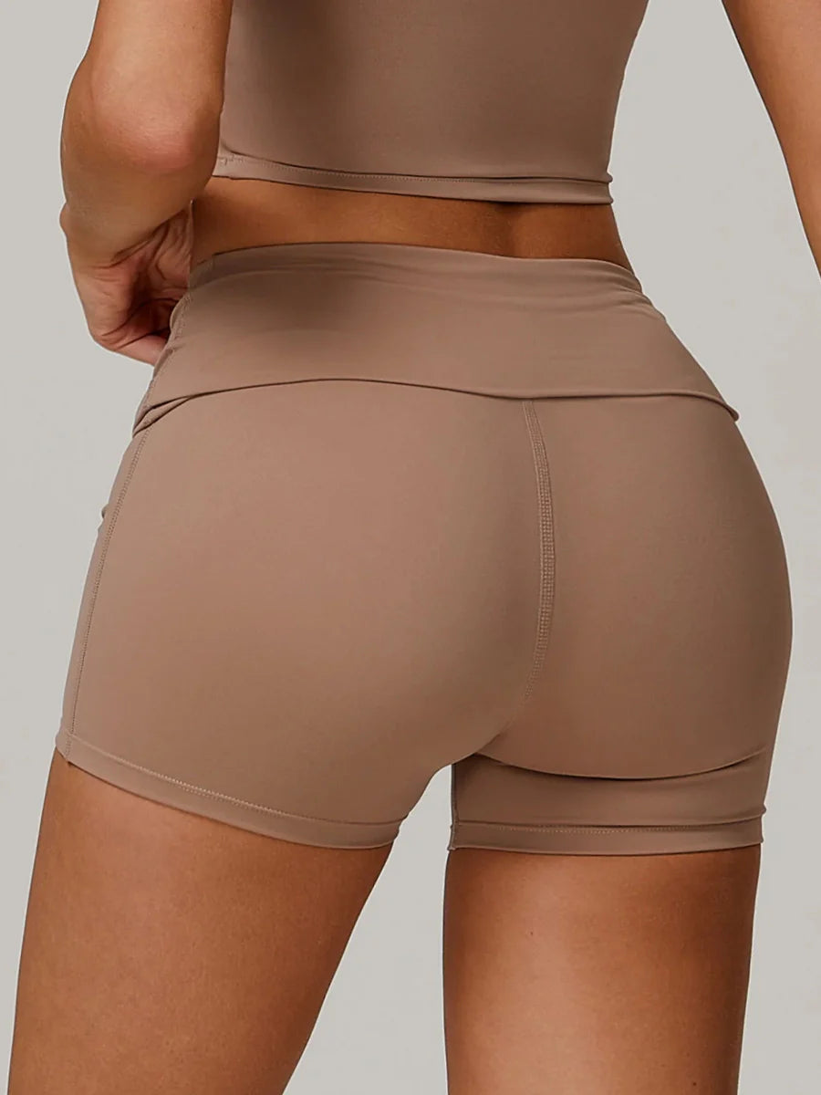 Eco-Recycled Quick-Dry High-Waisted Yoga Shorts