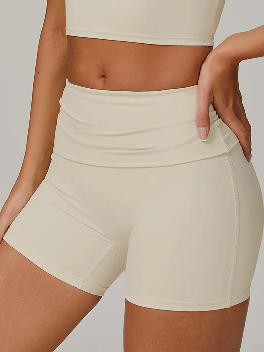 Eco-Recycled Quick-Dry High-Waisted Yoga Shorts