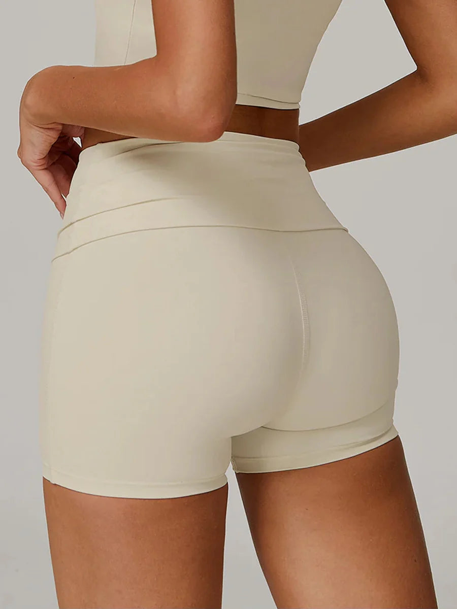 Eco-Recycled Quick-Dry High-Waisted Yoga Shorts