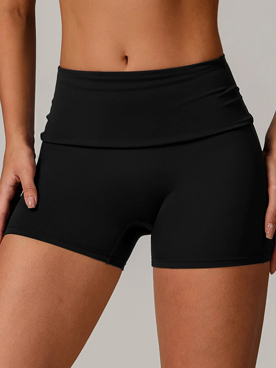 Eco-Recycled Quick-Dry High-Waisted Yoga Shorts
