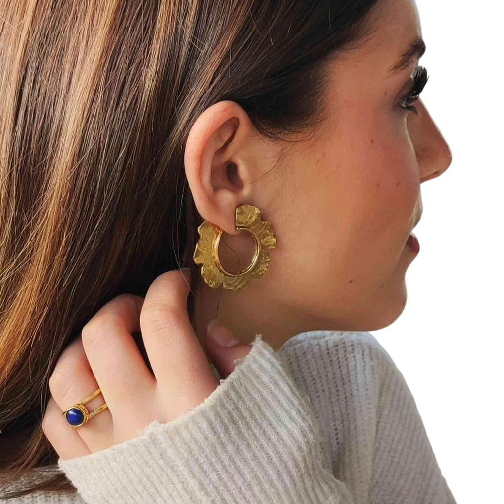Pendientes Aros Flor de Loto-3
