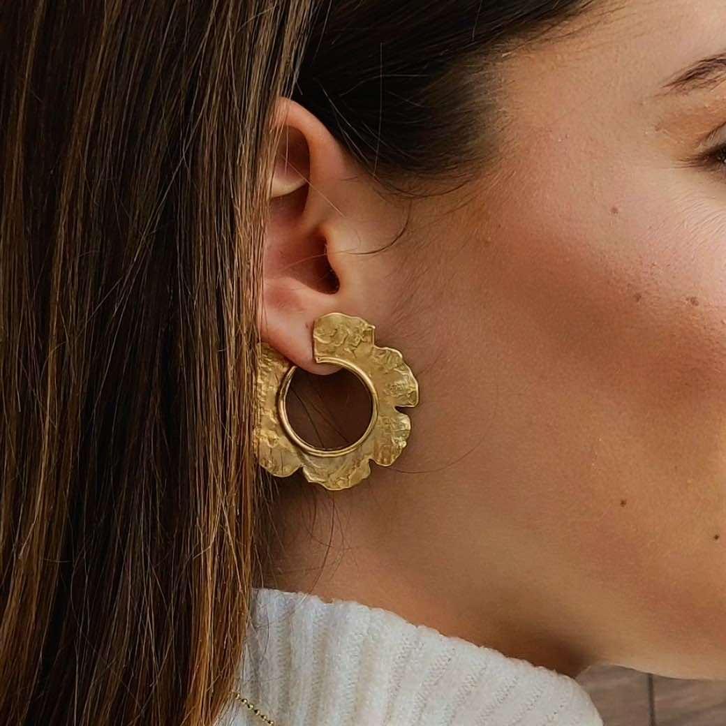Pendientes Aros Flor de Loto-1