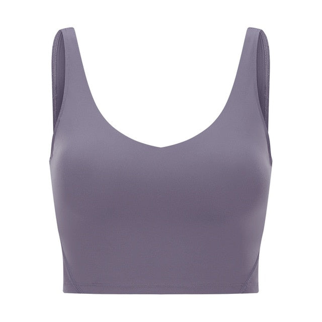 SHINBENE U-Back Butter Soft Workout Gym Yoga Bras Top Women Naked-feel Padded Athletic Running Fitness Sport Crop Tops Brassiere-5